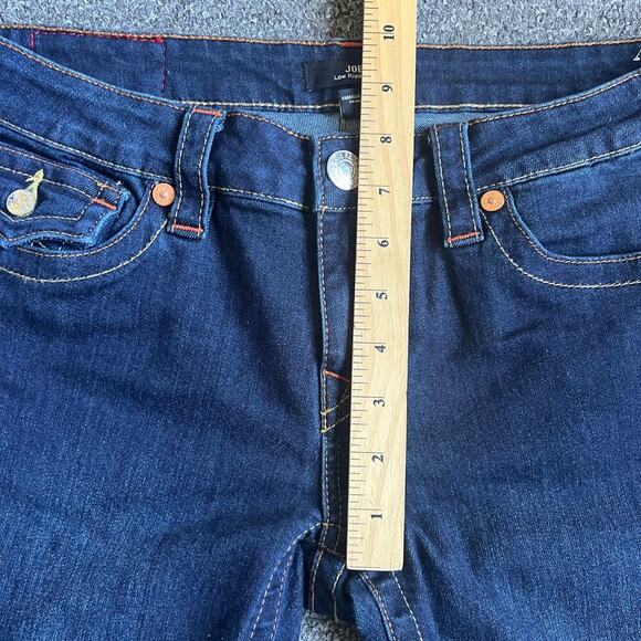 True Religion Joey Low Rise Flare Denim Flap Pocket Dark Wash Sz 28 - Picture 7 of 10